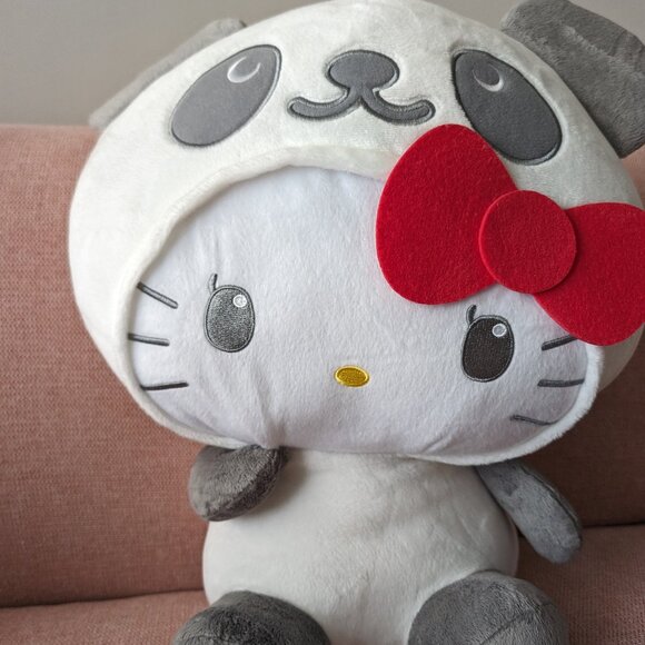 COPY - White Hello Kitty Panda Costume |  XL San-X |  Plush Toy | Japan | 16.5 … - Picture 1 of 4